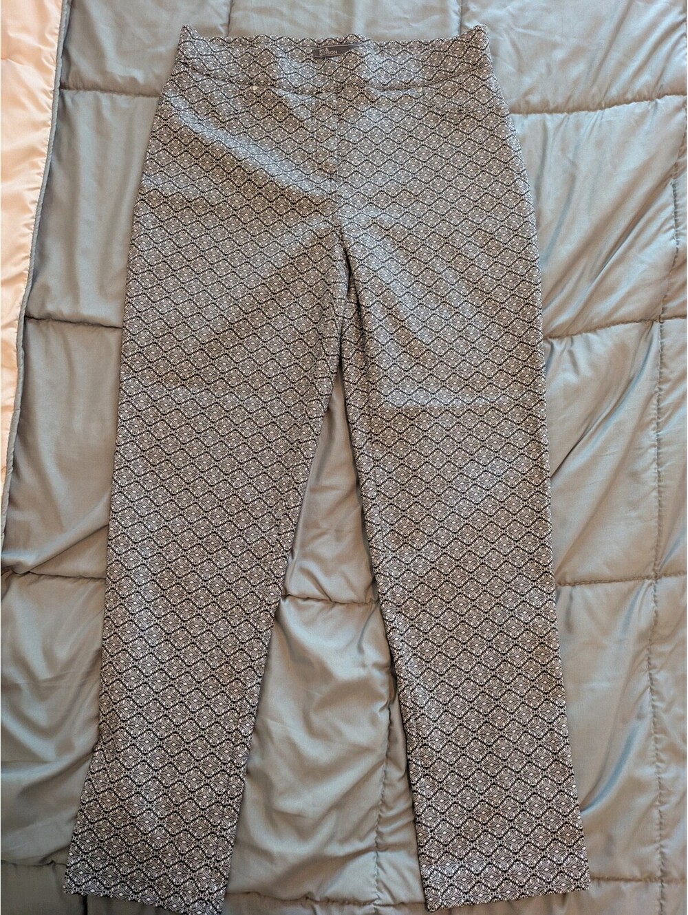 89th & Madison Women's Black/White Geometric Print Pants Size M